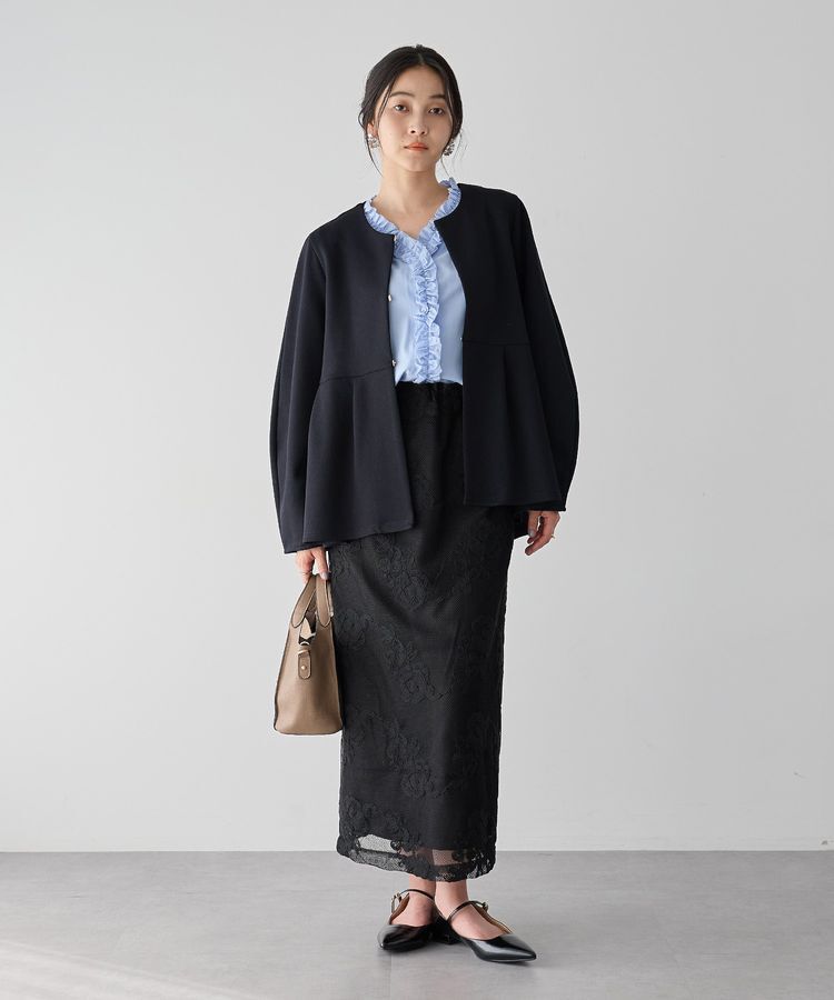 YECCA VECCA「フリルVネックブラウス」|シャツ・ブラウス|