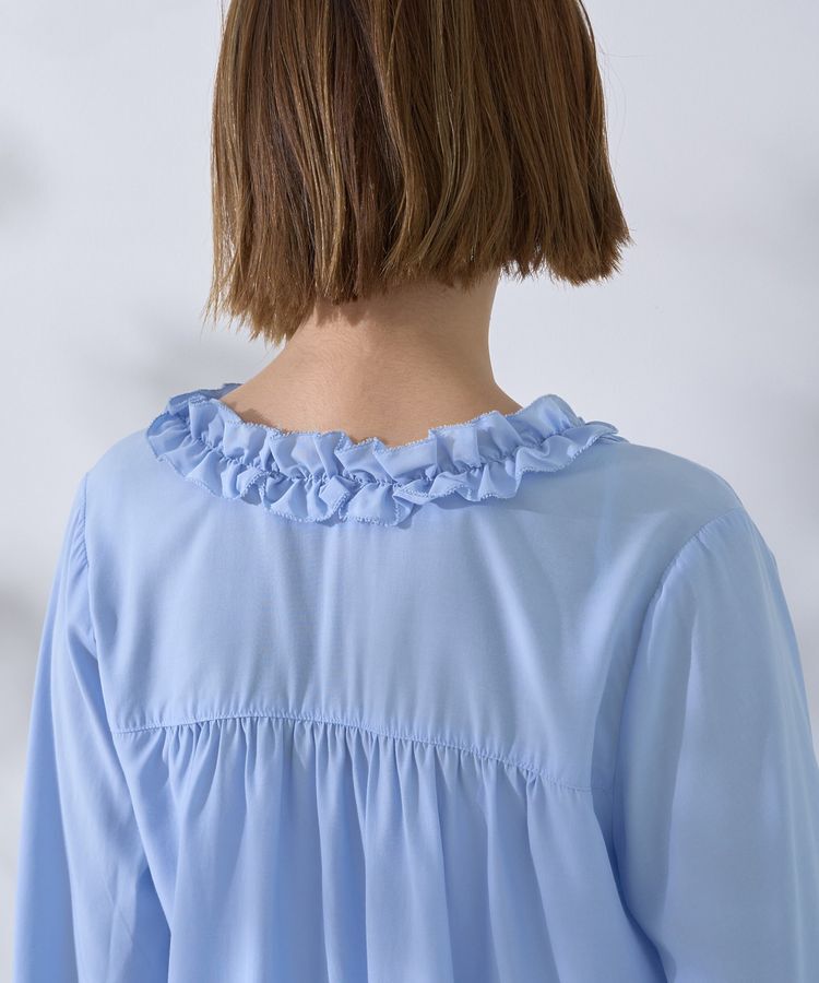YECCA VECCA「フリルVネックブラウス」|シャツ・ブラウス|