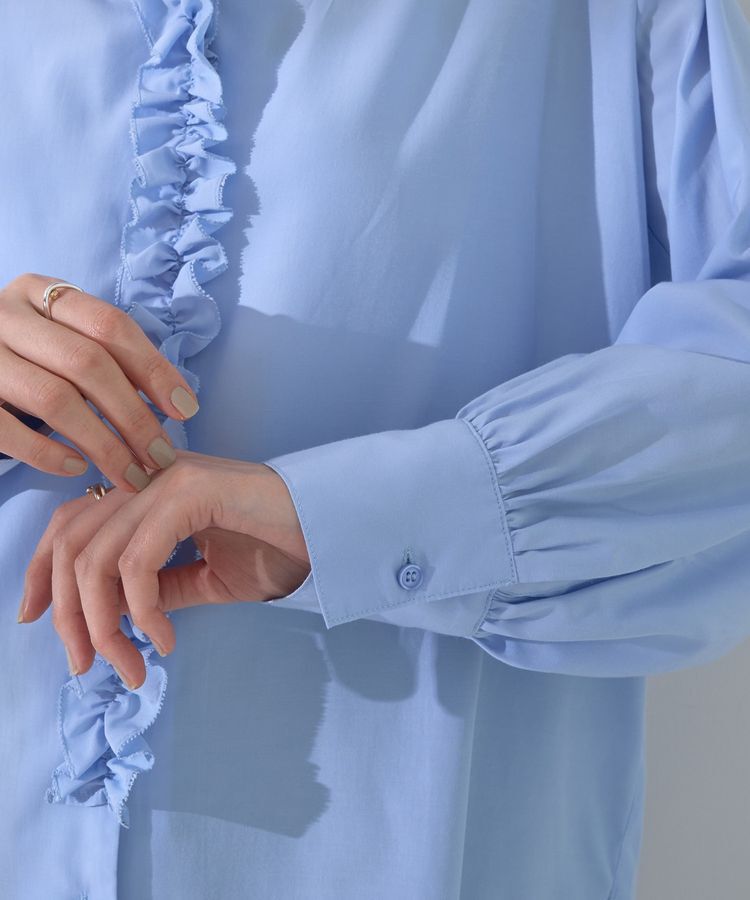 YECCA VECCA「フリルVネックブラウス」|シャツ・ブラウス|