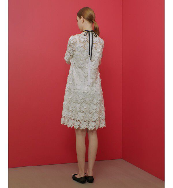 LOULOU WILLOUGHBY「【LOULOU WILLOUGHBY】ケミカルフラワーレースワンピース」|ワンピース|