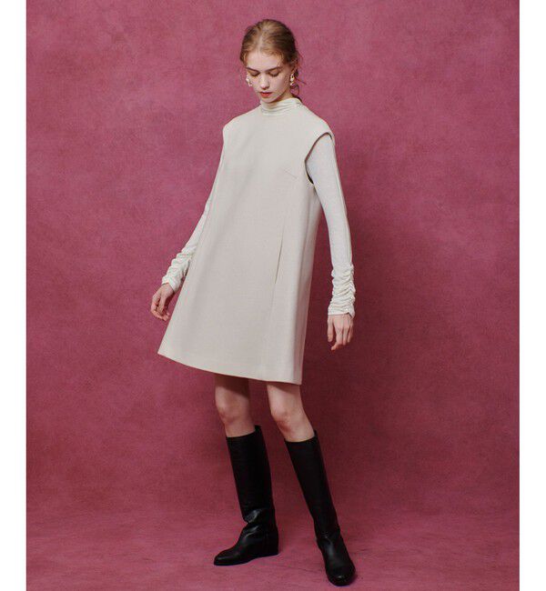 LOULOU WILLOUGHBY「【LOULOU WILLOUGHBY】ビーバーステンカラーワンピース」|ワンピース|