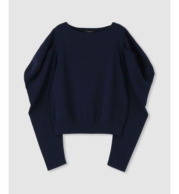 allureville「ソウバリドレープスリーブプルオーバー」|ニット・セーター|ネイビー