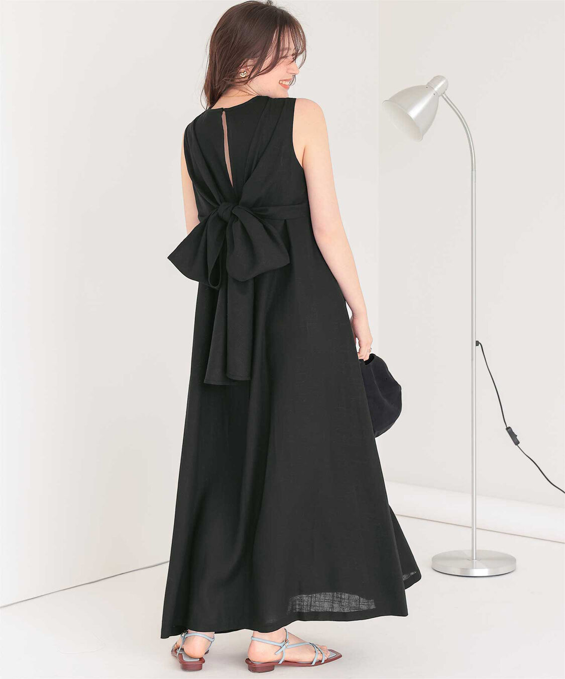titivate「リネン混2wayリボンマキシワンピース」|ワンピース|
