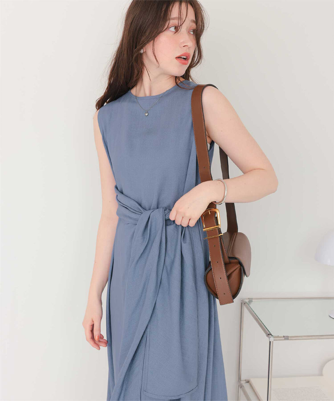 titivate「リネン混2wayリボンマキシワンピース」|ワンピース|