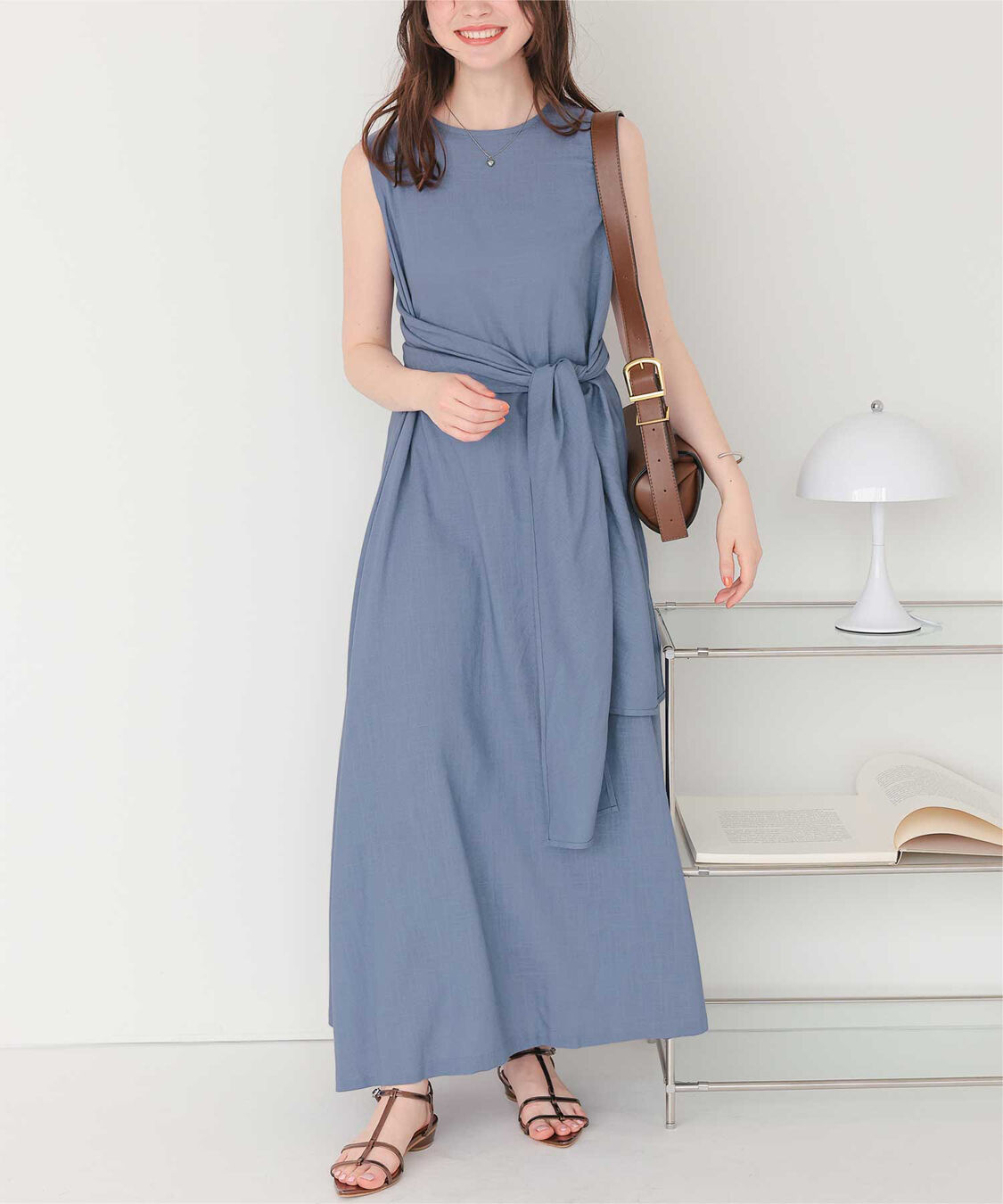 titivate「リネン混2wayリボンマキシワンピース」|ワンピース|