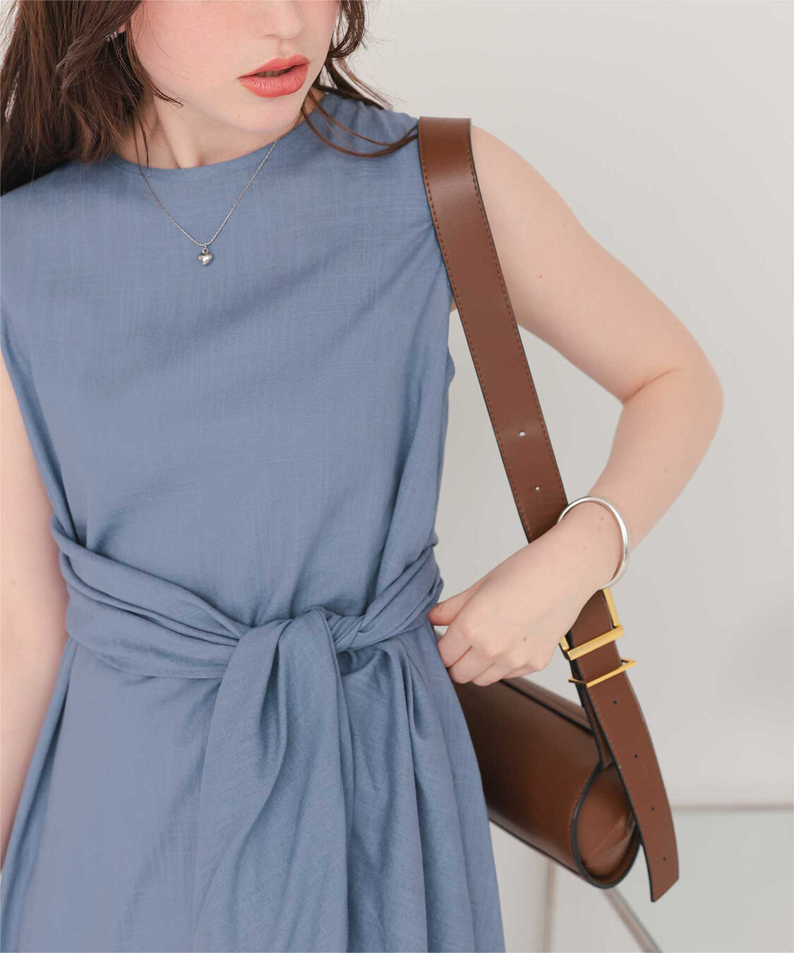 titivate「リネン混2wayリボンマキシワンピース」|ワンピース|