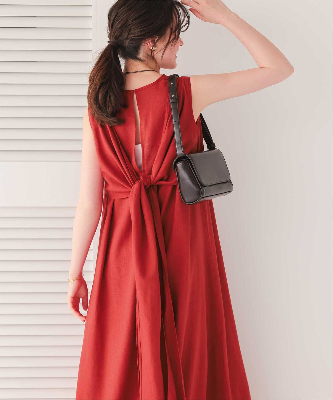 titivate「リネン混2wayリボンマキシワンピース」|ワンピース|