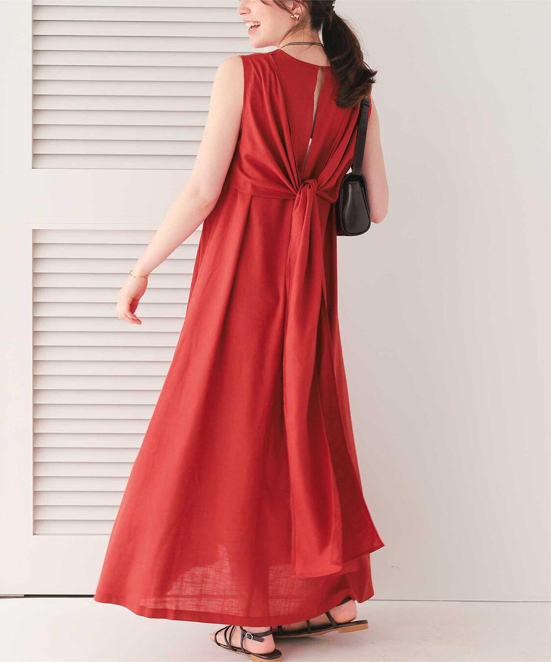 titivate「リネン混2wayリボンマキシワンピース」|ワンピース|