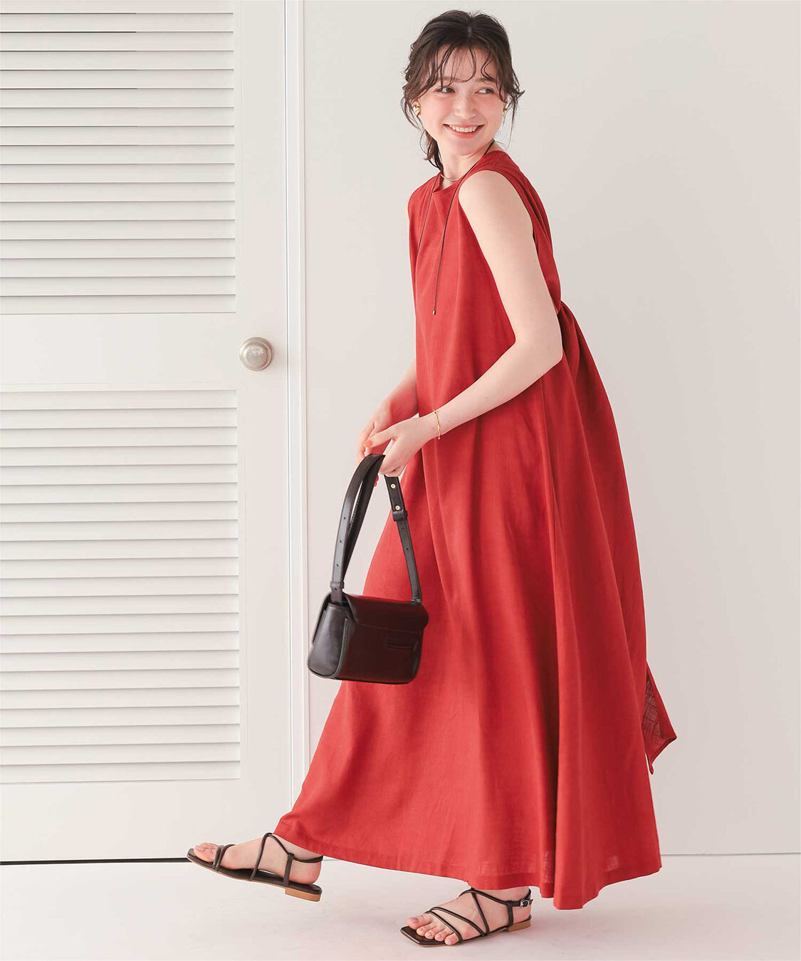 titivate「リネン混2wayリボンマキシワンピース」|ワンピース|