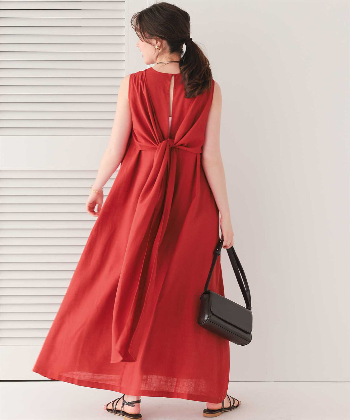 titivate「リネン混2wayリボンマキシワンピース」|ワンピース|