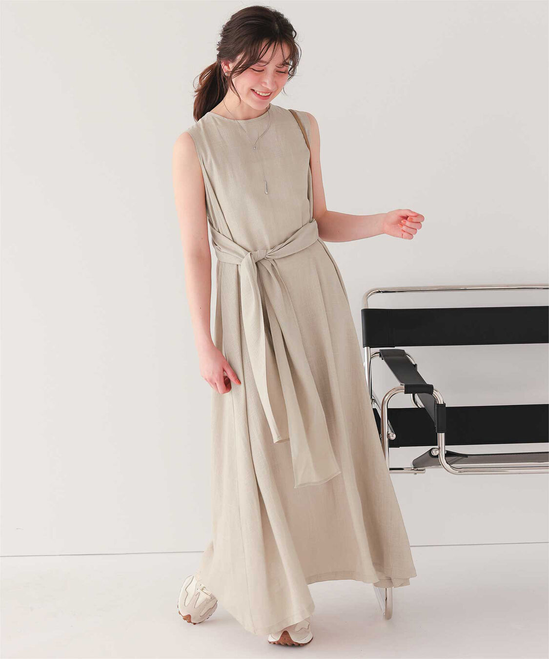 titivate「リネン混2wayリボンマキシワンピース」|ワンピース|