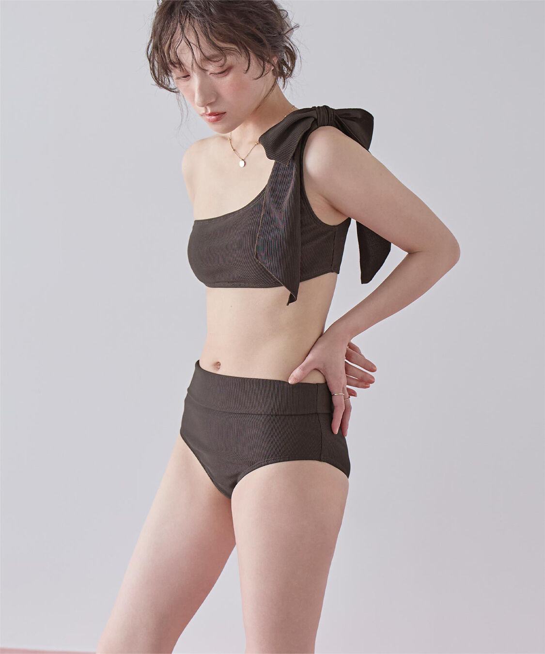 SEA DRESS「ワンショルダーデザインリブビキニ」|ビキニ|