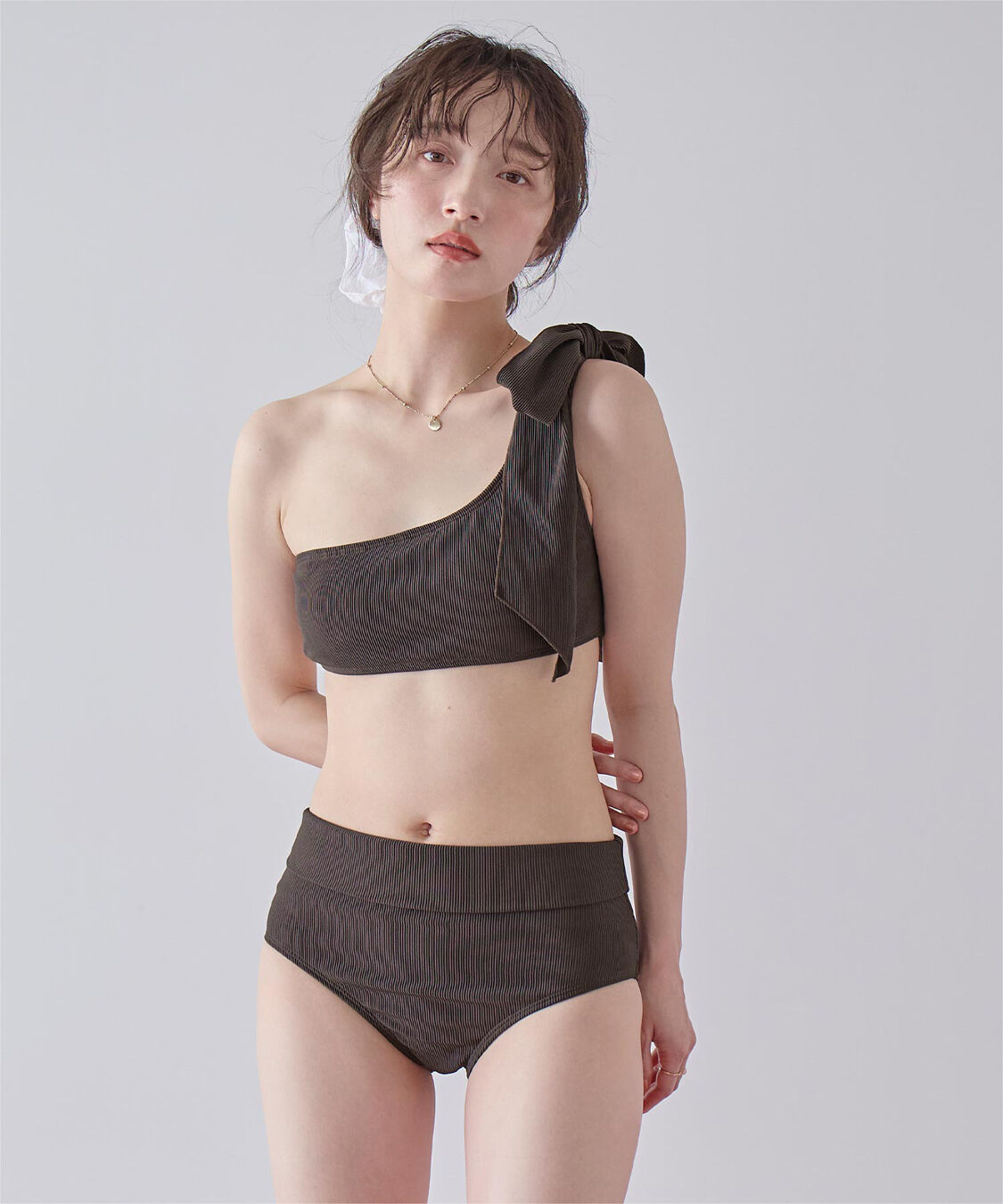 SEA DRESS「ワンショルダーデザインリブビキニ」|ビキニ|