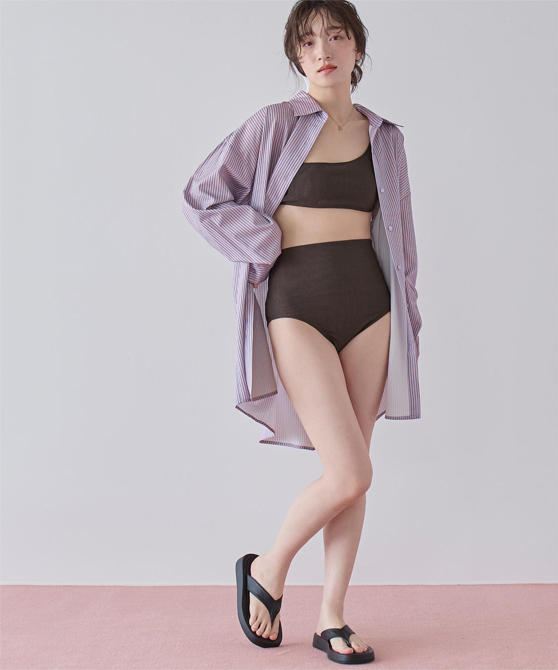 SEA DRESS「ワンショルダーデザインリブビキニ」|ビキニ|