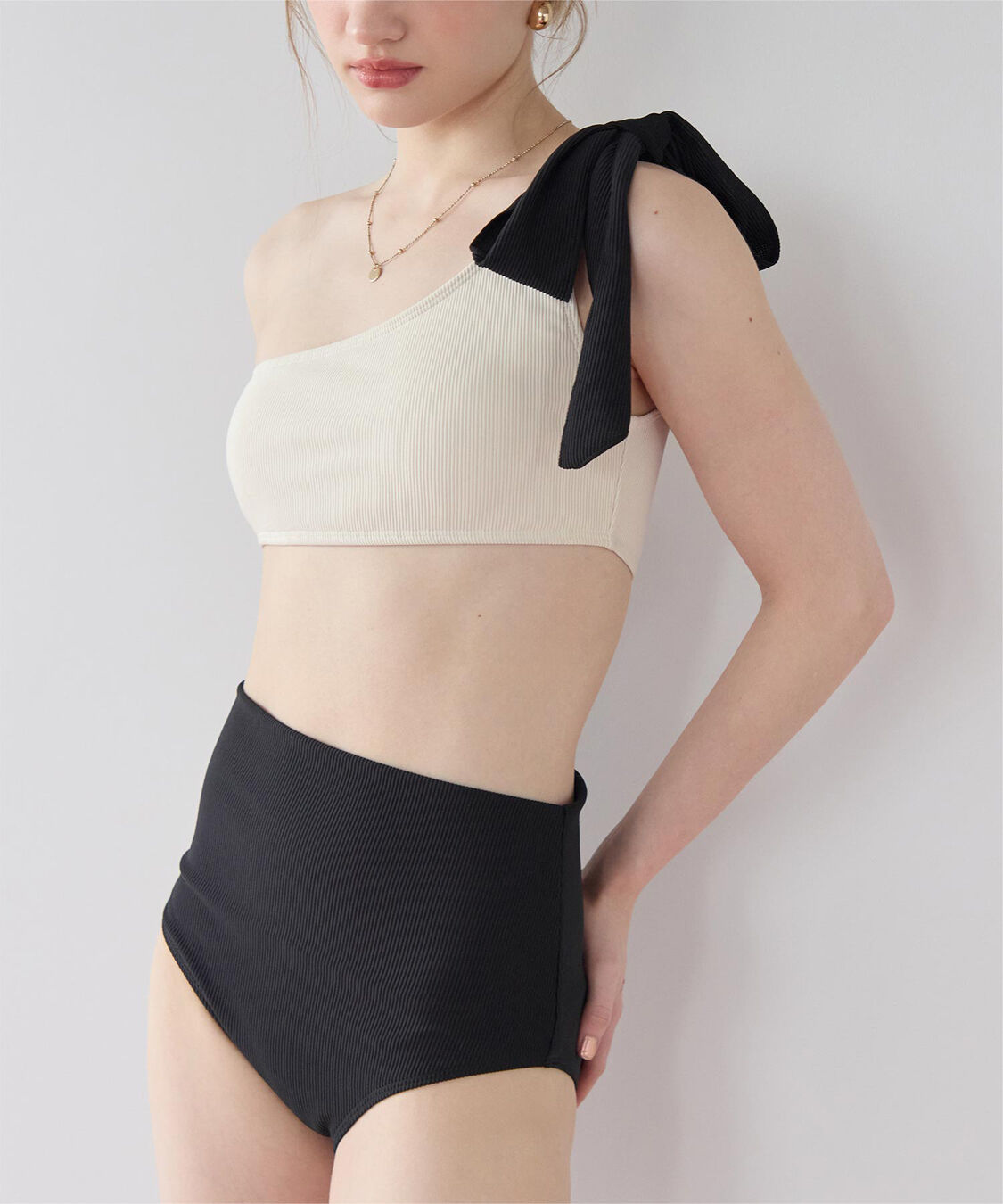 SEA DRESS「ワンショルダーデザインリブビキニ」|ビキニ|