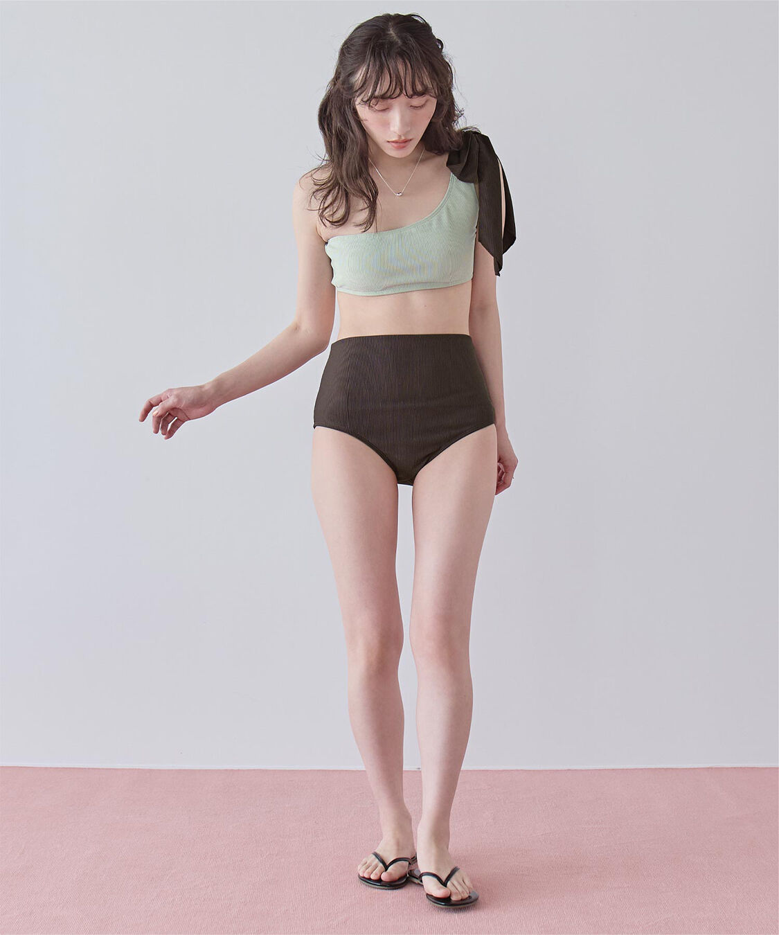 SEA DRESS「ワンショルダーデザインリブビキニ」|ビキニ|