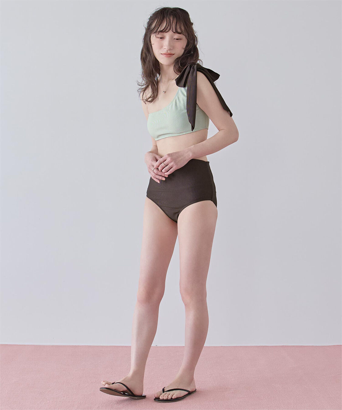 SEA DRESS「ワンショルダーデザインリブビキニ」|ビキニ|