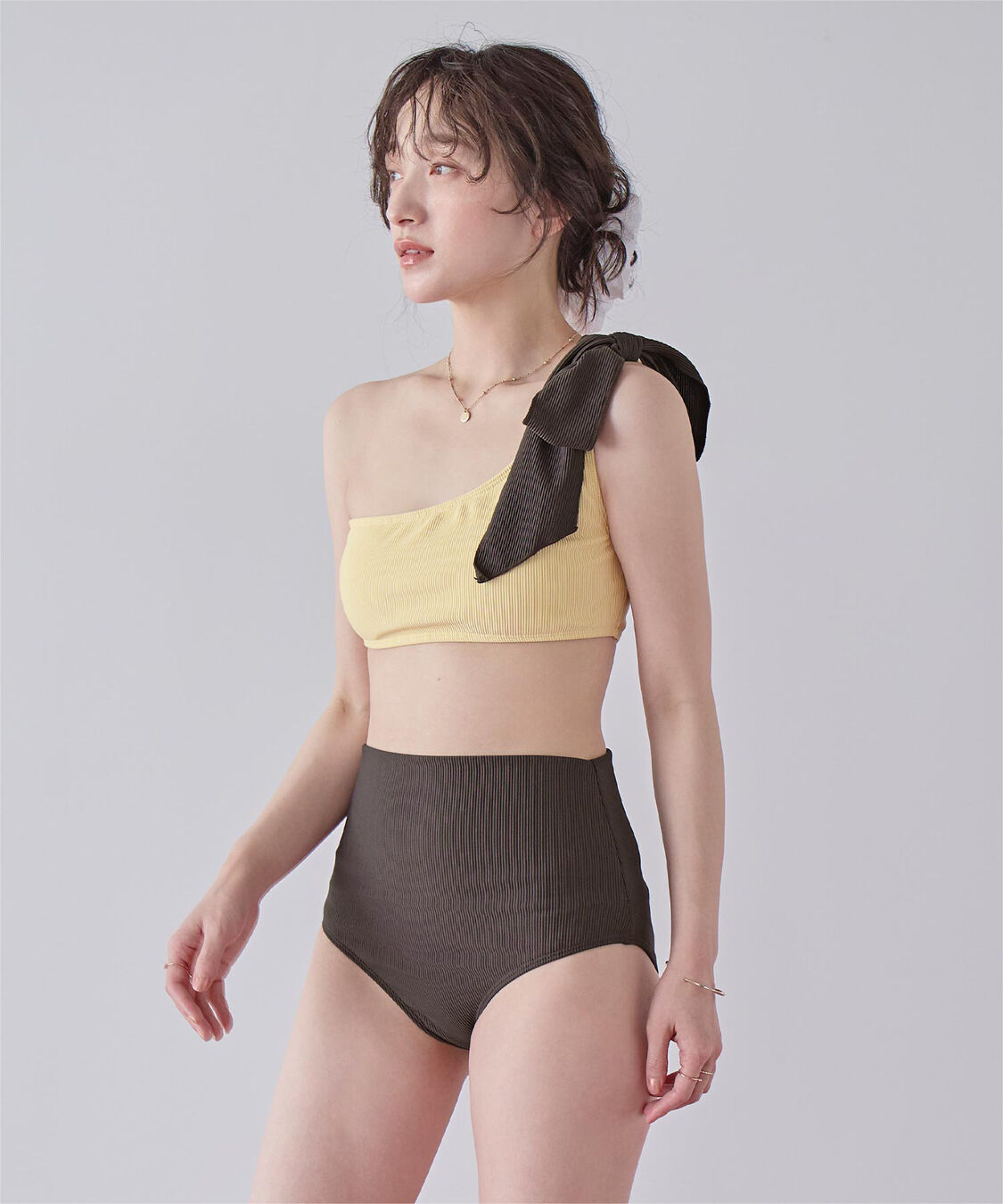 SEA DRESS「ワンショルダーデザインリブビキニ」|ビキニ|