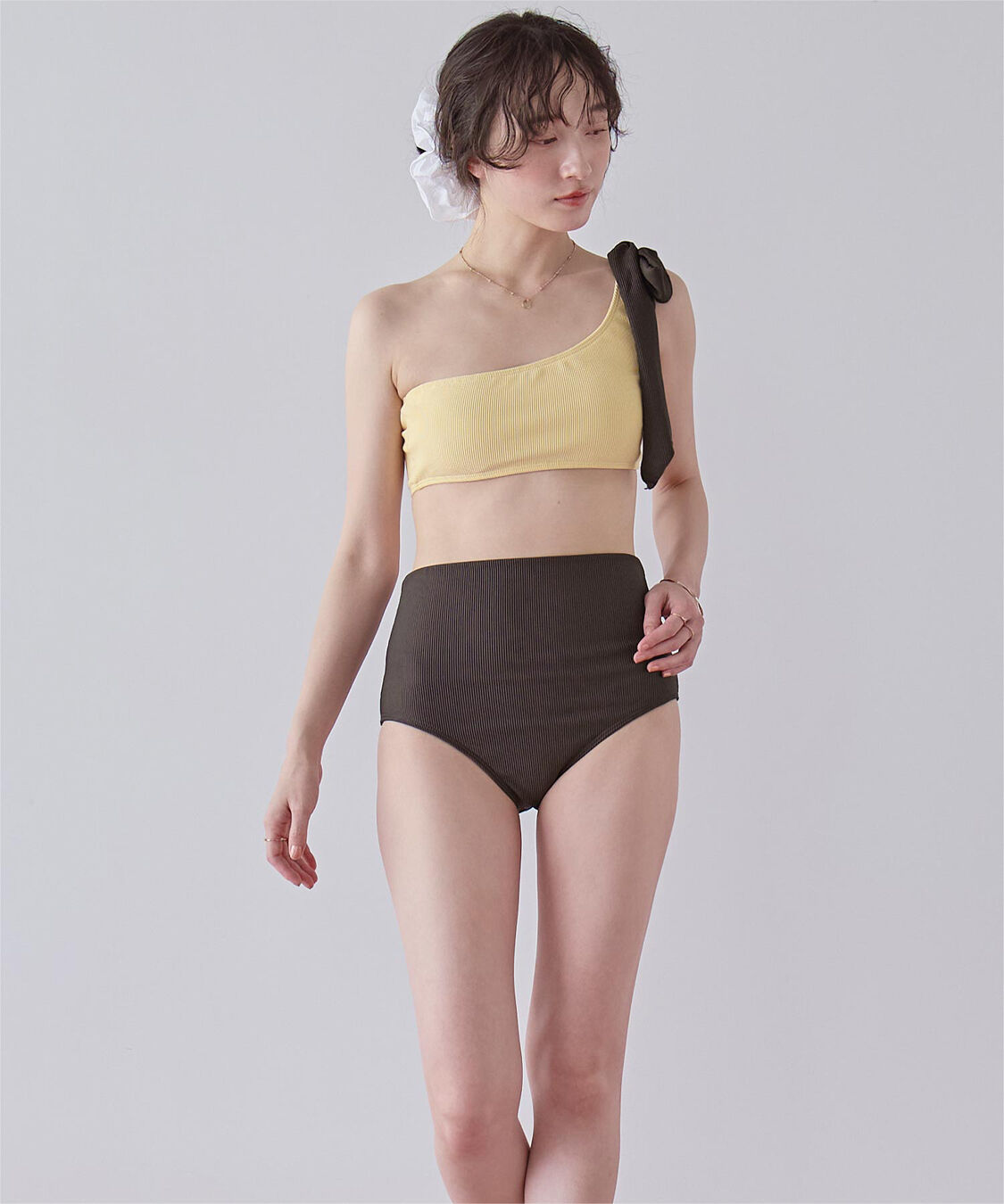 SEA DRESS「ワンショルダーデザインリブビキニ」|ビキニ|