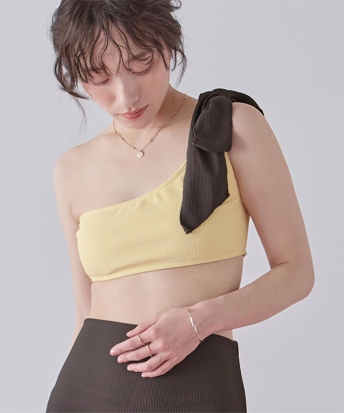 SEA DRESS「ワンショルダーデザインリブビキニ」|ビキニ|