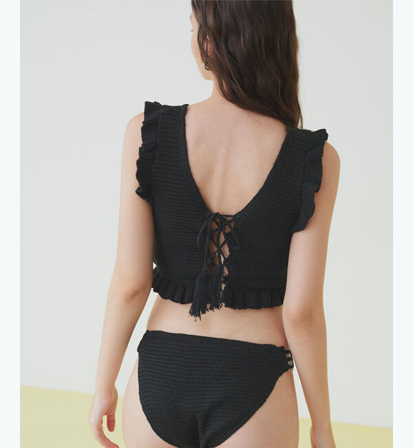 SEA DRESS「Vネックタンクトップフリルクロシェビキニ/水着」|ビキニ|