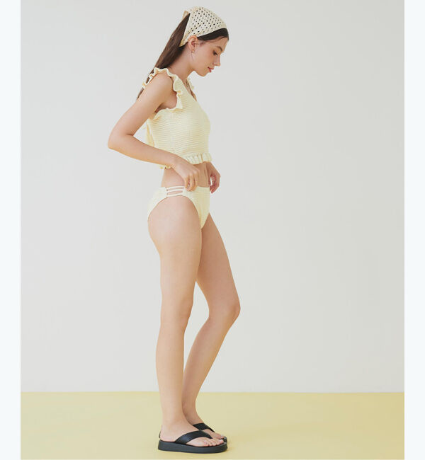 SEA DRESS「Vネックタンクトップフリルクロシェビキニ/水着」|ビキニ|