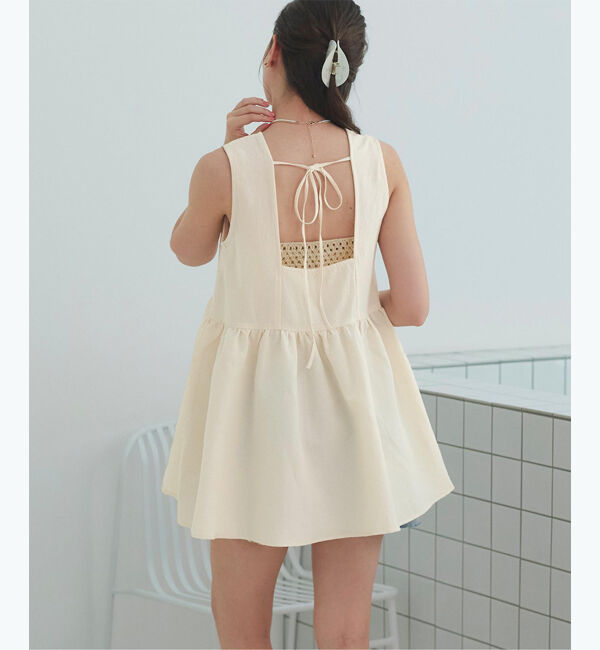 SEA DRESS「ノースリーブティアードチュニック/ラッシュガード」|コンビネゾン|