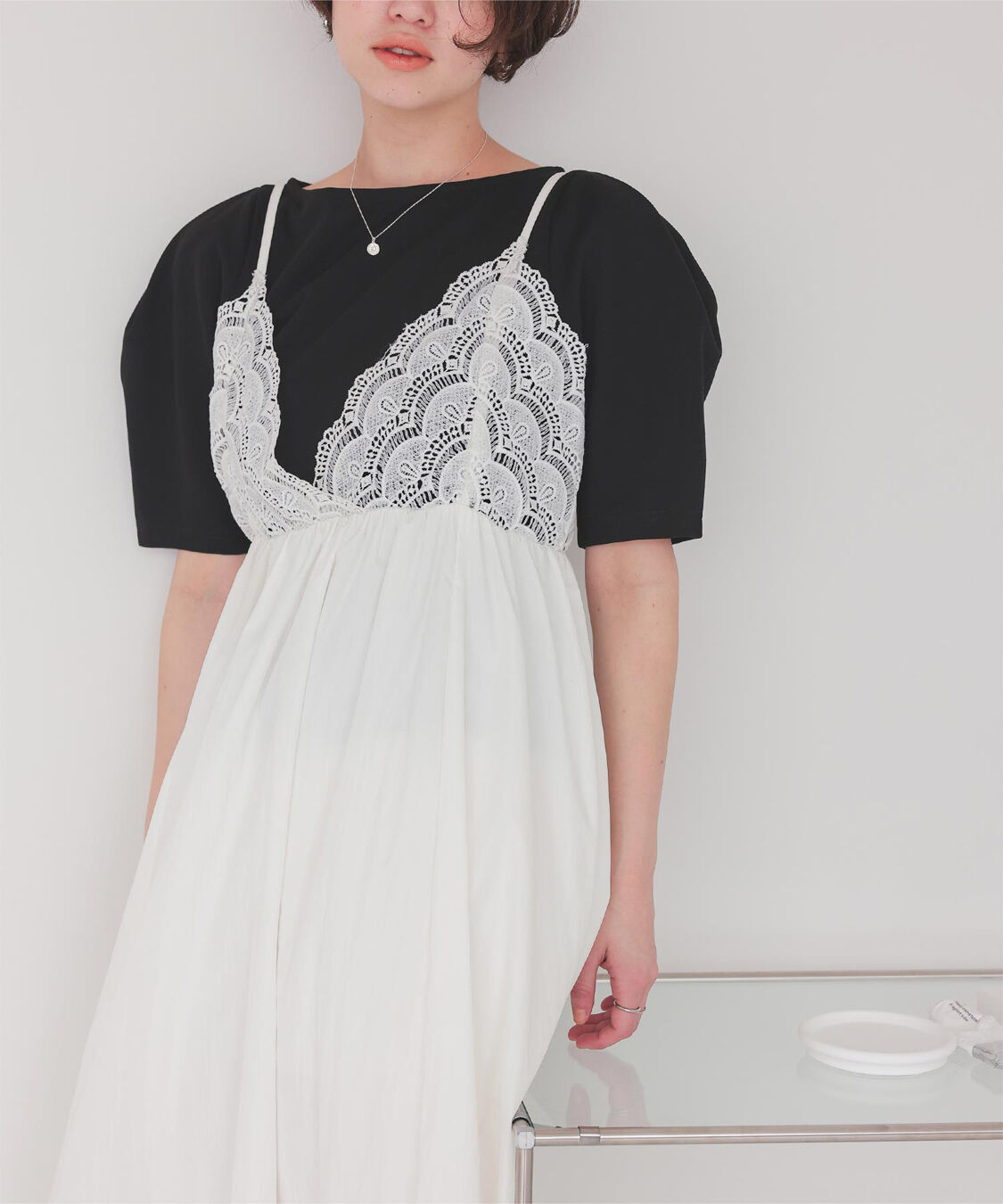 titivate「フォルムスリーブ5分袖カットソー」|Tシャツ・カットソー|