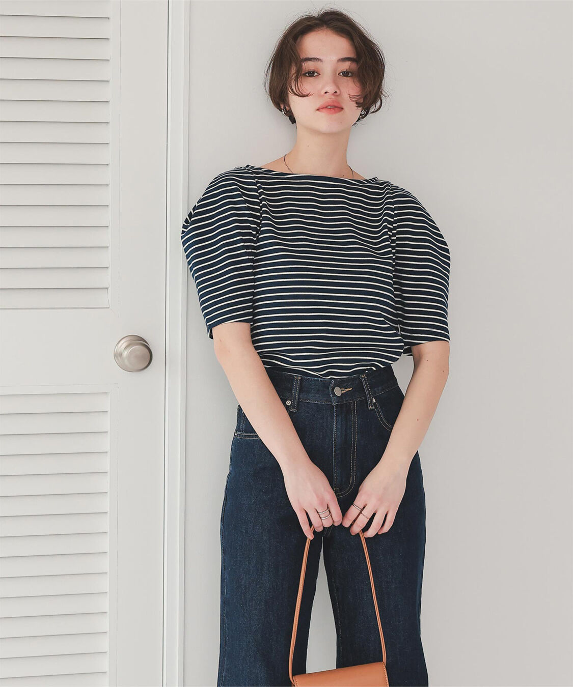 titivate「フォルムスリーブ5分袖カットソー」|Tシャツ・カットソー|