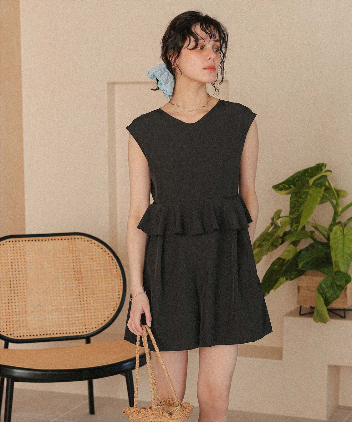 titivate「ペプラムフレアデザインオールインワン/ワンピース水着」|コンビネゾン|