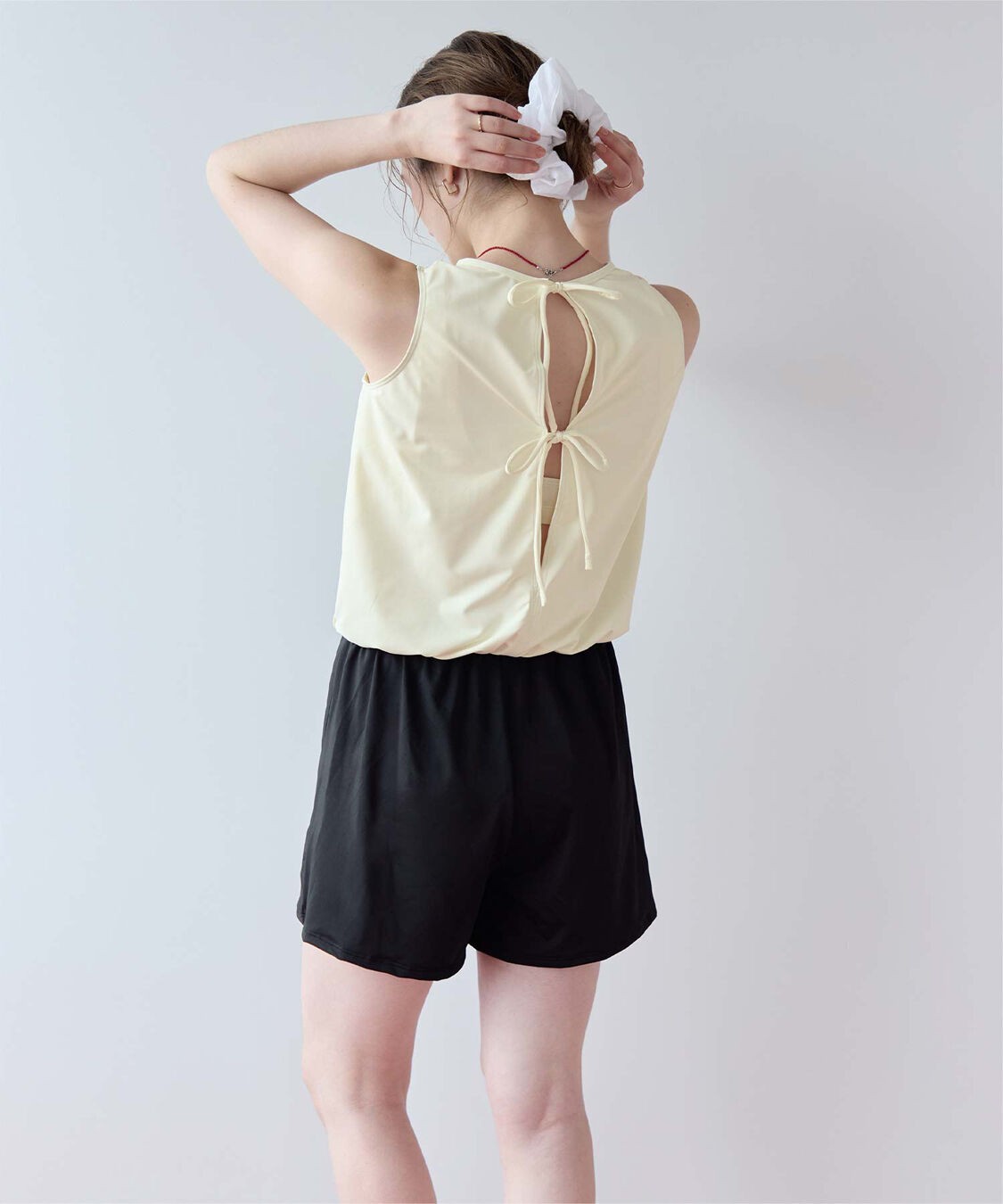 SEA DRESS「ﾊﾞｯｸﾘﾎﾞﾝﾉｰｽﾘｰﾌﾞｵｰﾙｲﾝﾜﾝ/水着」|コンビネゾン|