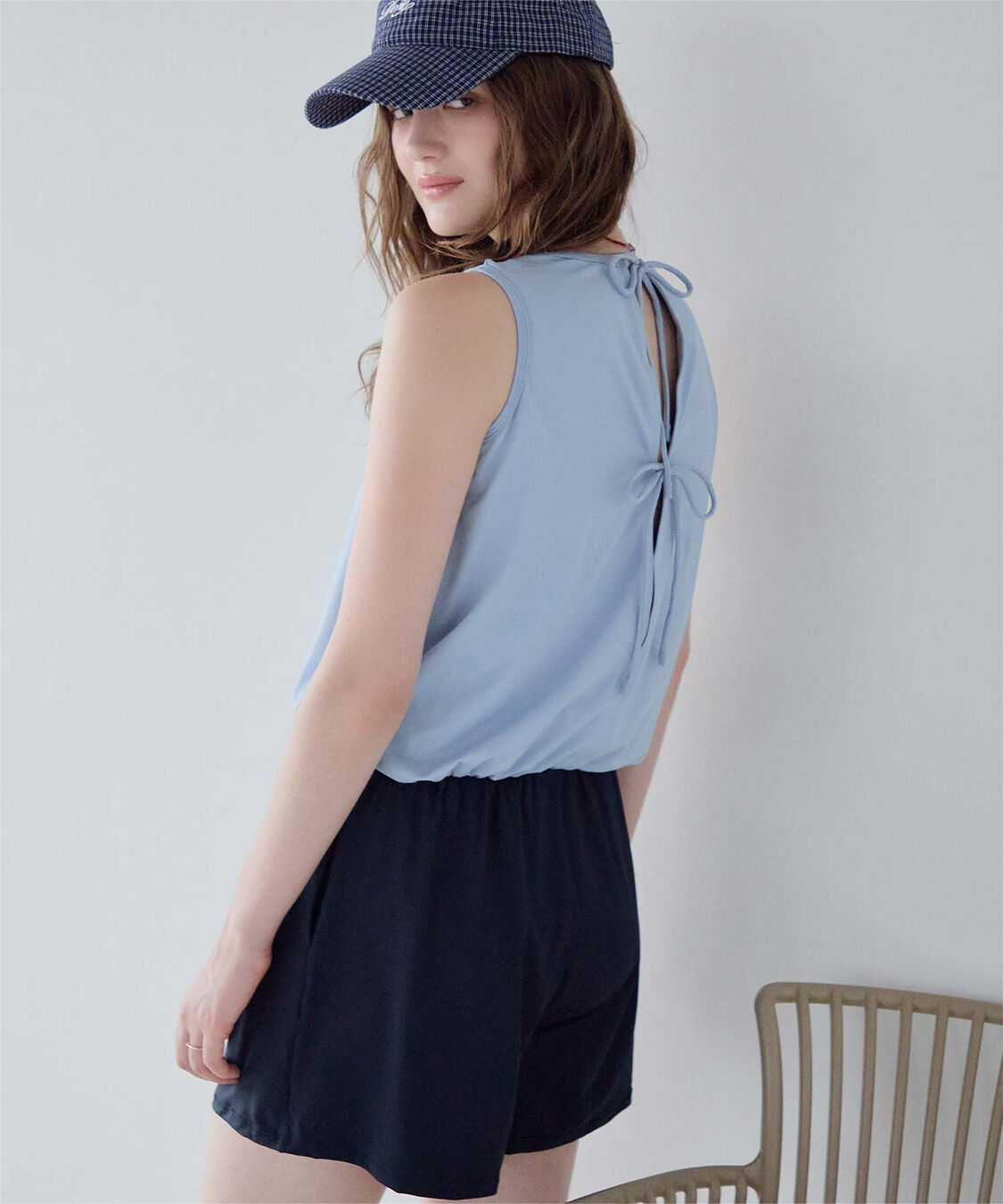 SEA DRESS「ﾊﾞｯｸﾘﾎﾞﾝﾉｰｽﾘｰﾌﾞｵｰﾙｲﾝﾜﾝ/水着」|コンビネゾン|