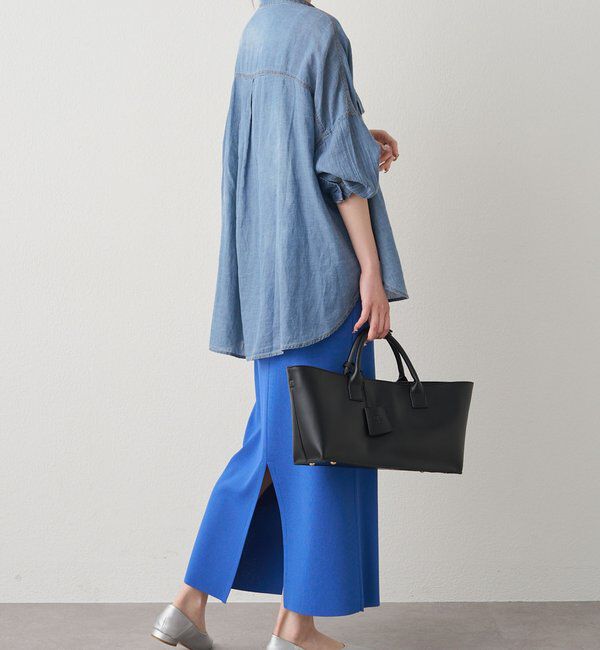  「シアーデニムバンドカラーブラウス」|シャツ・ブラウス|