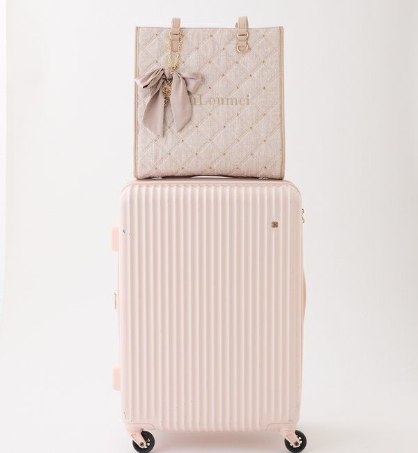 「【LouLoumei】キルティングビジューリボンチャームキャリーオントート」|ショルダー・メッセンジャー|