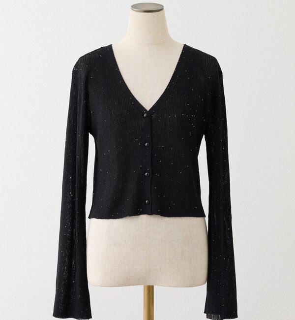  「シアーカーディガン」|ニット・セーター|ブラック