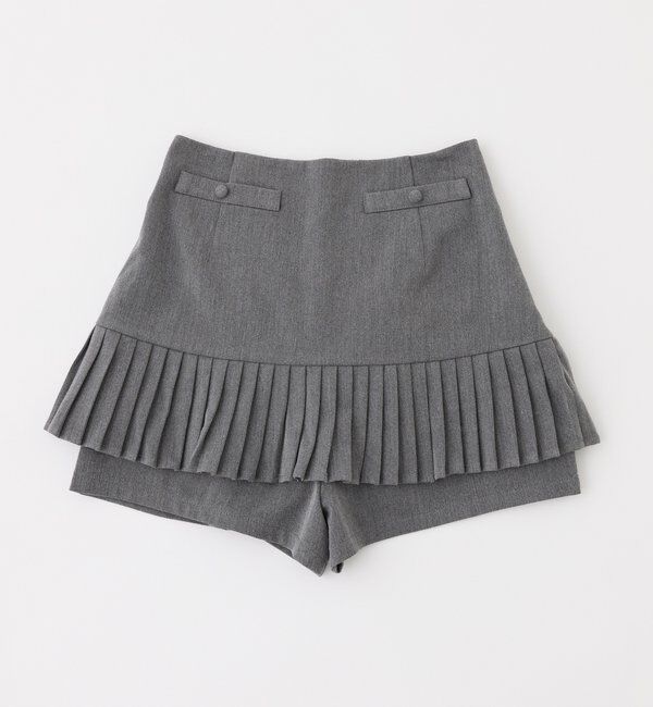  「【SMサイズ展開あり】細プリーツスカパン」|スカート|チャコールグレー