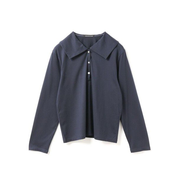 mizuiro ind「mizuiro ind ワイドカラーポロシャツ」|Tシャツ・カットソー|ネイビー