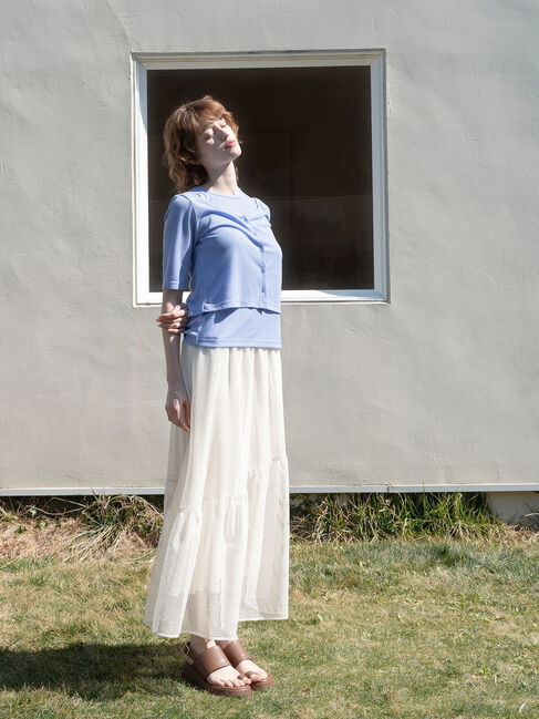 Te chichi TERRASSE「メッシュアシメティアードスカート《2025summer catalog item》」|スカート|オフホワイト