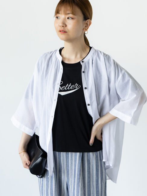 Lugnoncure「コットンギャザーブラウス」|シャツ・ブラウス|オフホワイト