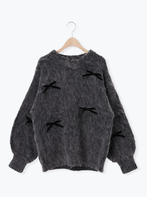 Samansa Mos2「ベロアリボン付ニット」|ニット・セーター|