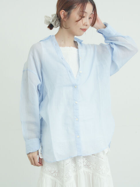 Samansa Mos2「シアーリネンシャツ」|シャツ・ブラウス|