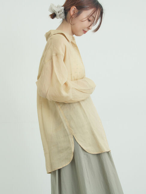 Samansa Mos2「シアーリネンシャツ」|シャツ・ブラウス|