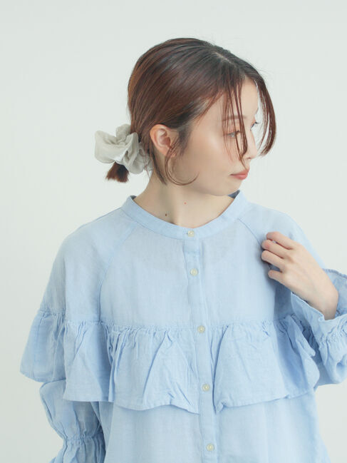 Samansa Mos2「切替フリルチュニック」|シャツ・ブラウス|