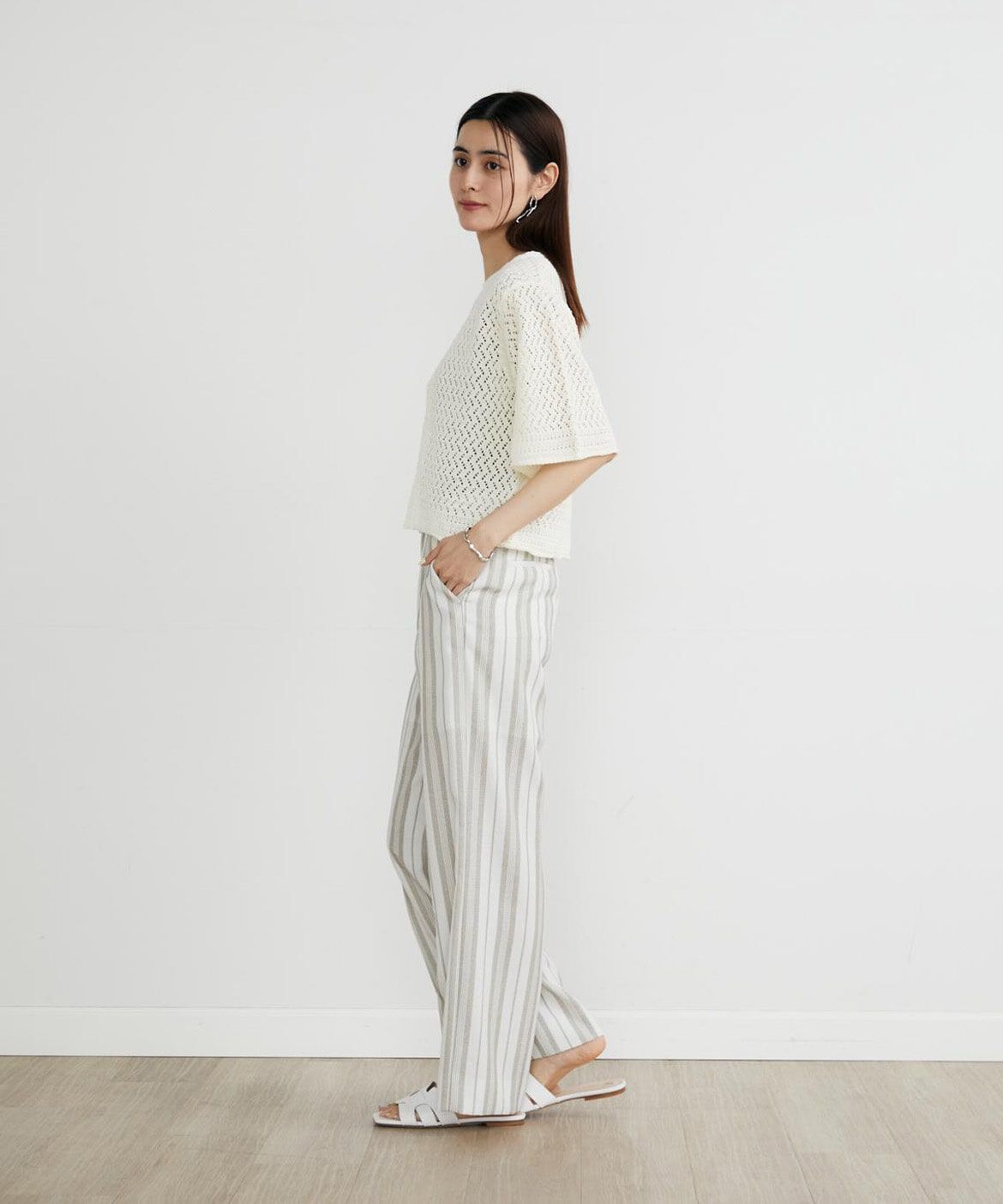 INED「ストライププリントパンツ《Viscotecs》」|その他|