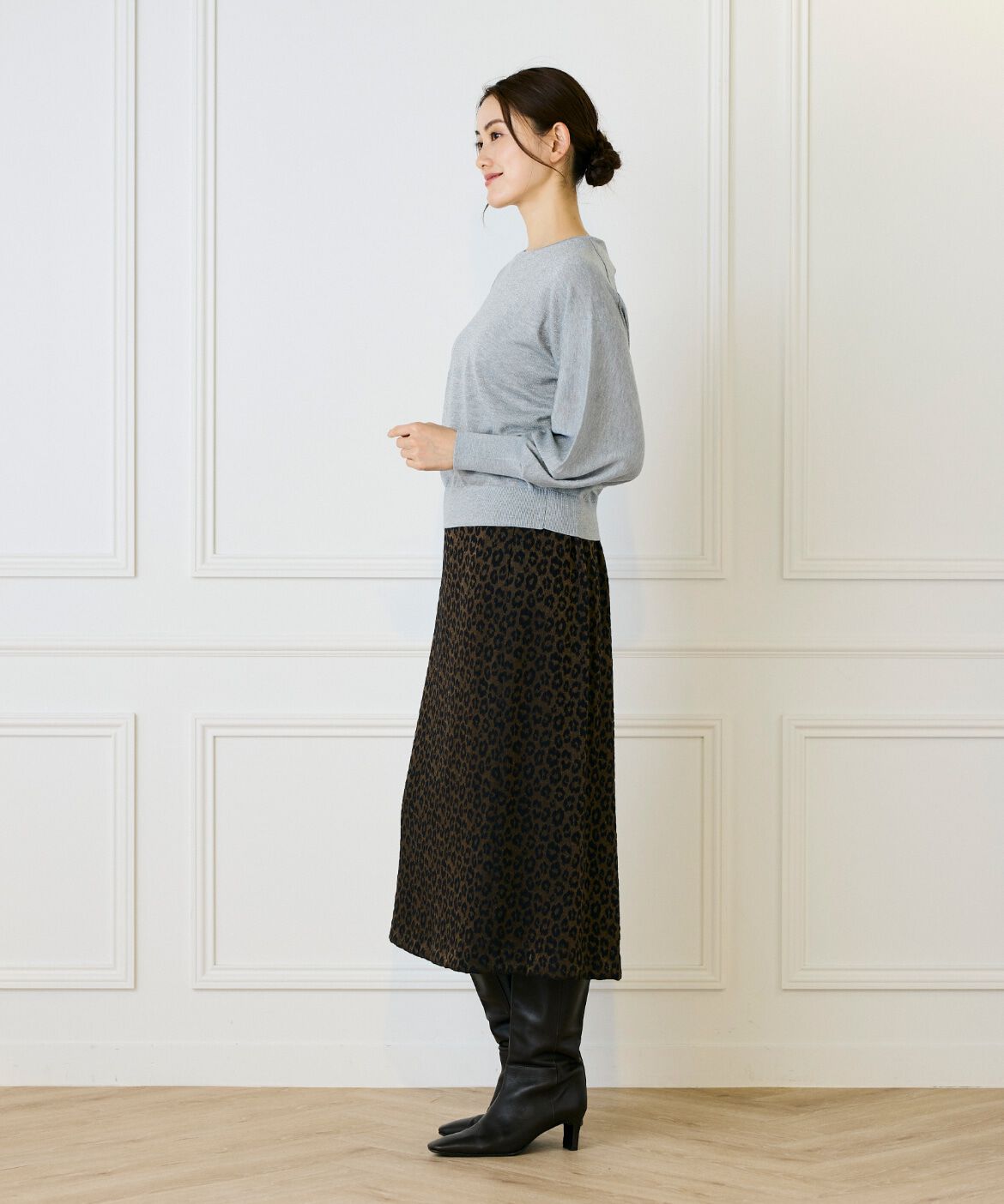 7-IDconcept.「《大きいサイズ》ラメパフスリーブニットプルオーバー」|ニット・セーター|