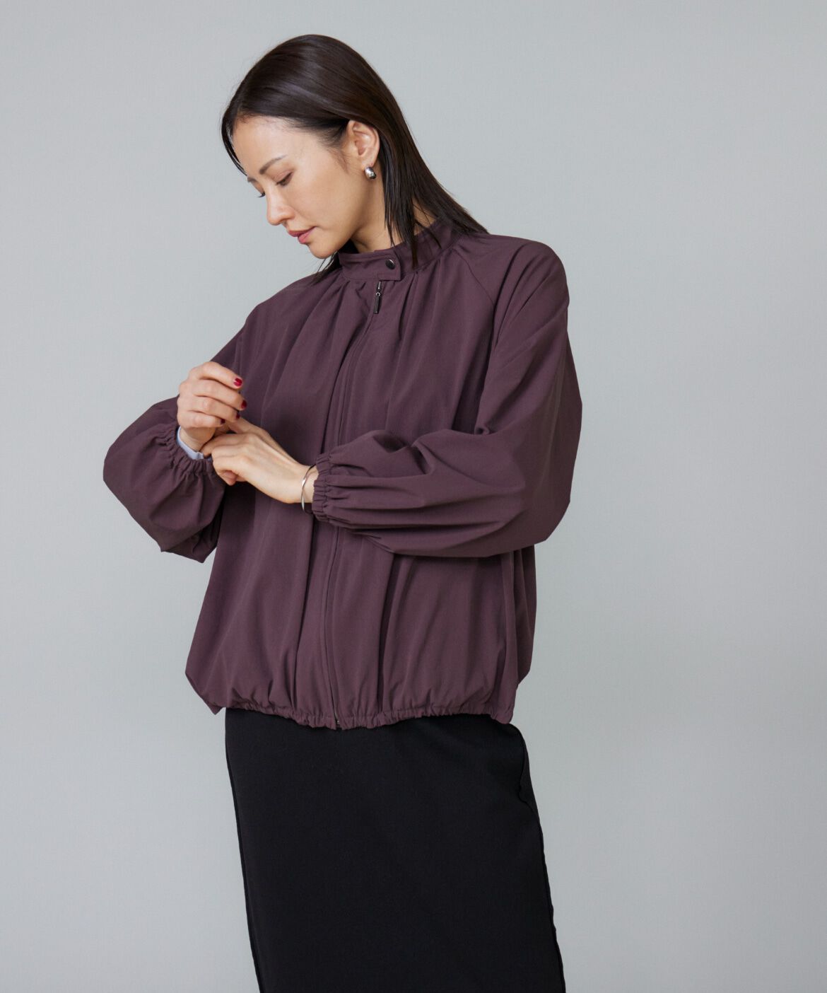 Le Souk「《大きいサイズ》ギャザーショートブルゾン」|その他|