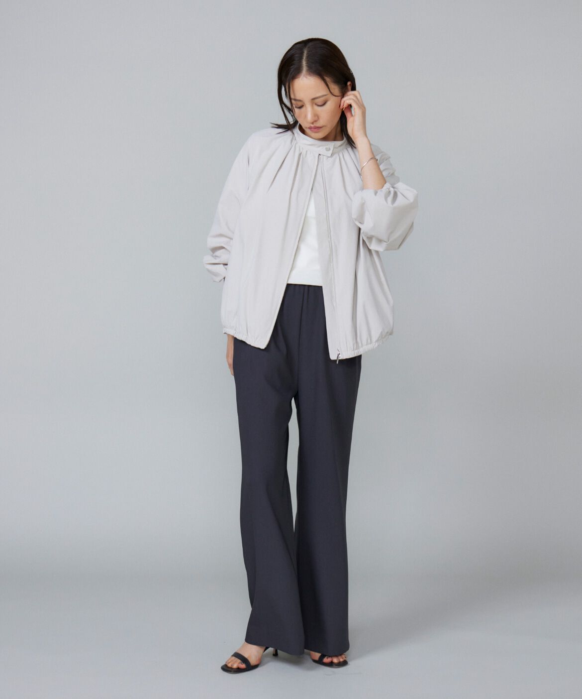 Le Souk「《大きいサイズ》ギャザーショートブルゾン」|その他|