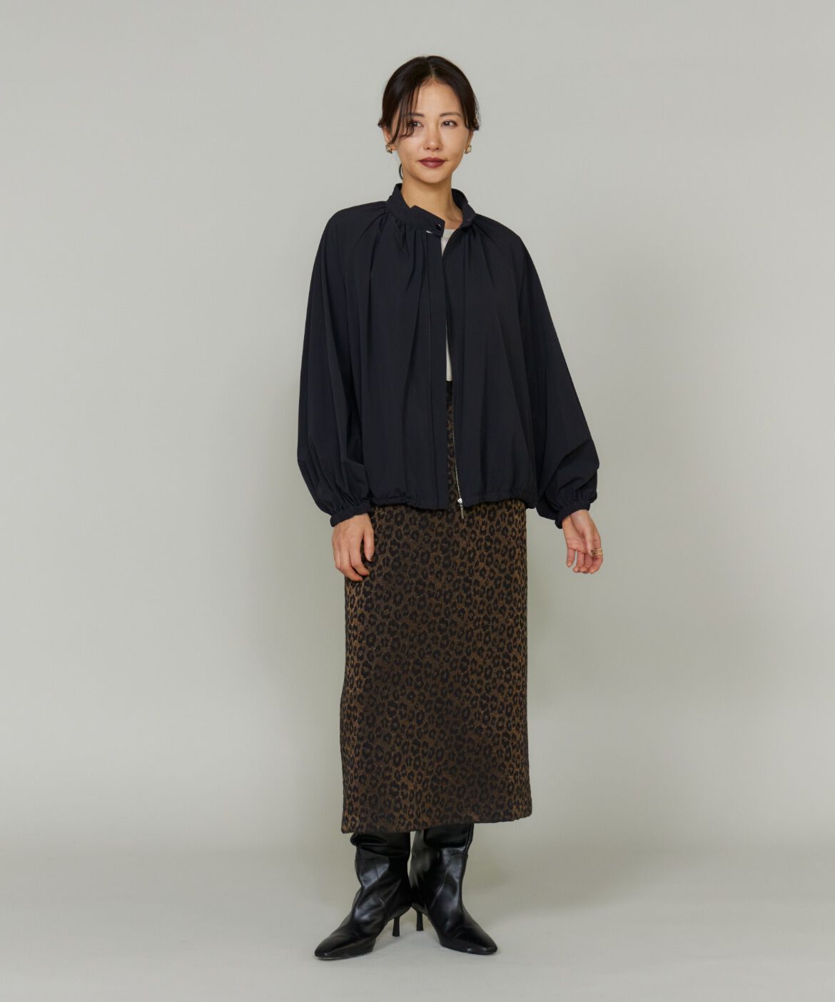 Le Souk「《大きいサイズ》ギャザーショートブルゾン」|その他|