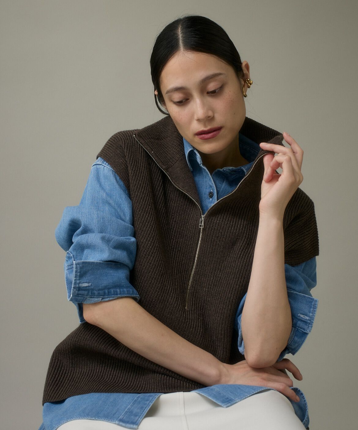 DAY by DAY it&rsquo;s international「ハーフジップニットジレ」|ニット・セーター|