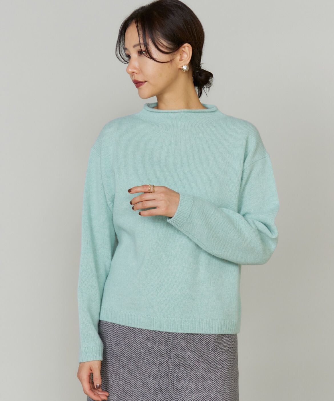 Le Souk「アルパカブレンドモックネックプルオーバー」|ニット・セーター|ペパーミント9